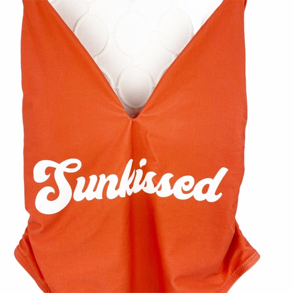 NEW SMYM MuMu Sunkissed One Piece Swimsuit Siesta Key Orange Plunge Size Small - Picture 7 of 16